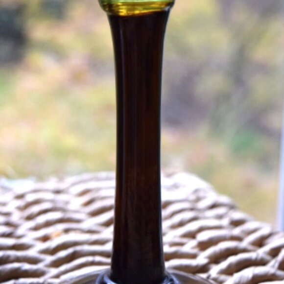 Kalalou Hand Blown Wine Glasses Set of 2 – Amber Rim Recycled Glass - Picture 6 of 7